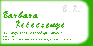 barbara kelecsenyi business card