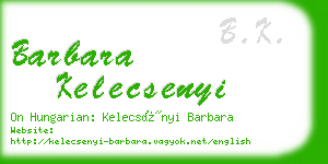 barbara kelecsenyi business card